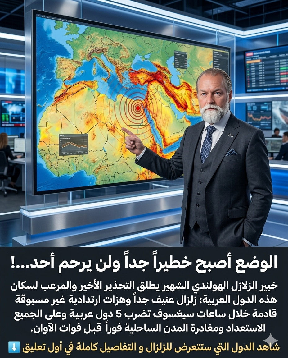 خبير الزلا.زل الهولندي الشهير يطلق التحذ.ير الأخير والمر.عب لسكان هذه الدول العربية: زلز.ال عنيف جداً وهزا.ت ارتدادية غير مسبوقة قادمة خلال ساعات سوف تضرب 5 دول