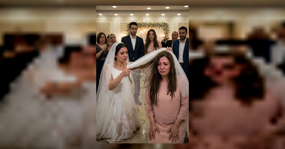 قبل فرحي بساعتين، أمي رجعت من الكوافير لابسة طرحة على راسها،